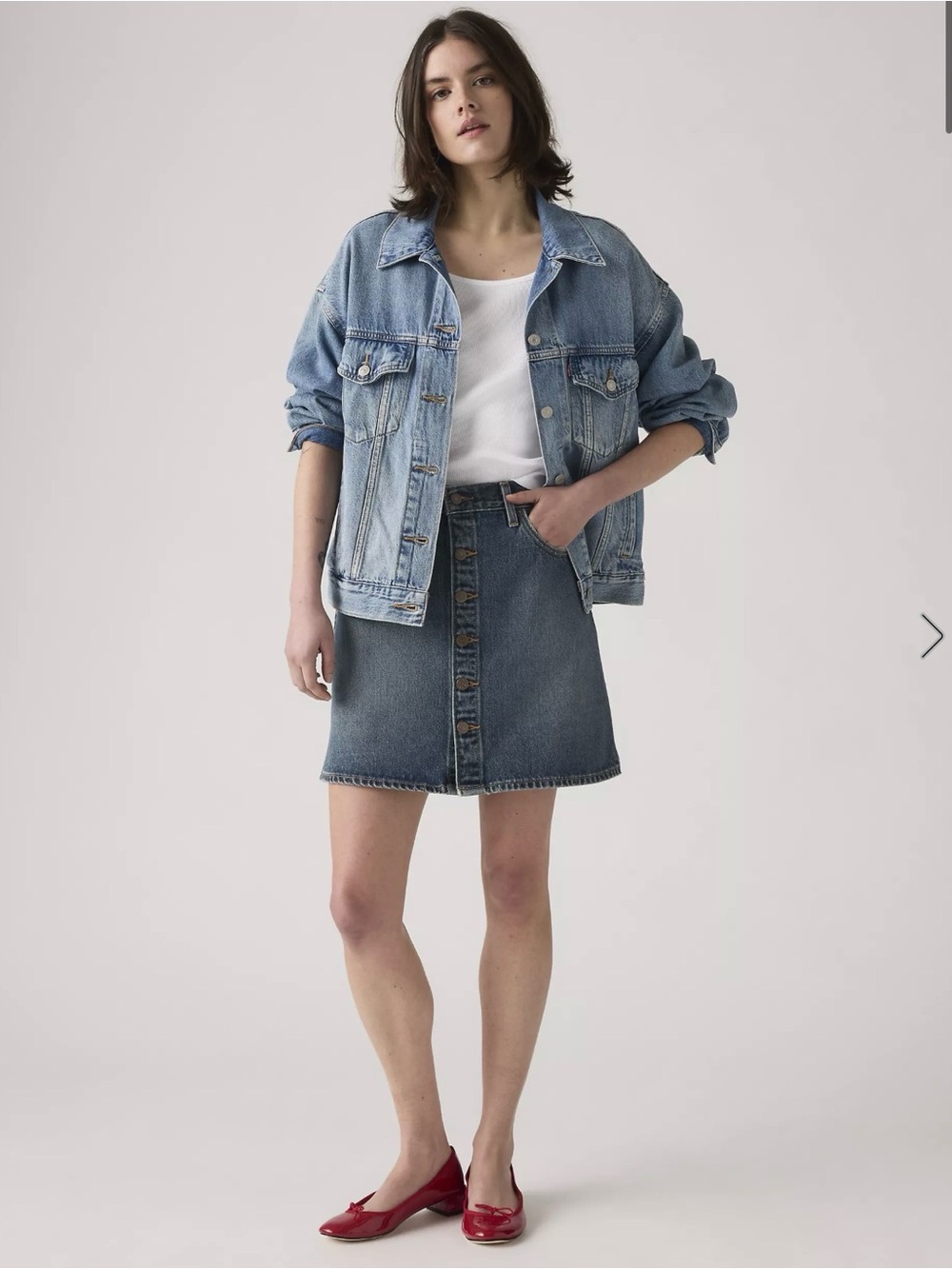 Levi’s Retro button front skirt